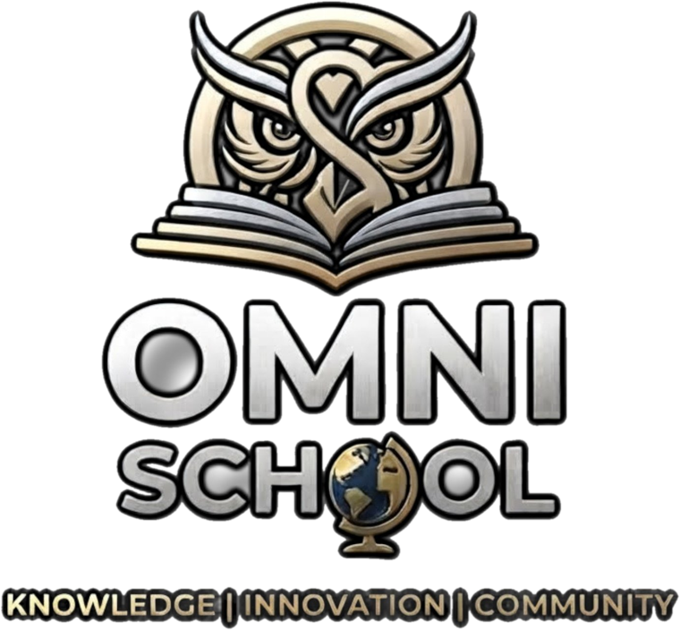Omni School — owl over an open book